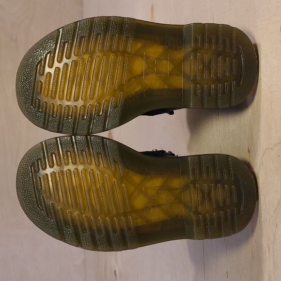 Dr. Martens Zipper Lace-Up Kids Black Leather Boots - Picture 7 of 10